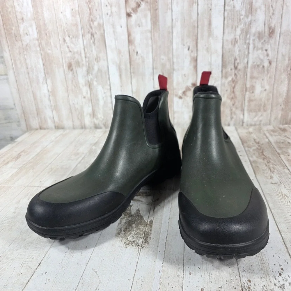 Bogs Sauvie Slip On Rain Boots Mens 10 Womens 12 Dark Green Waterproof 72208-301